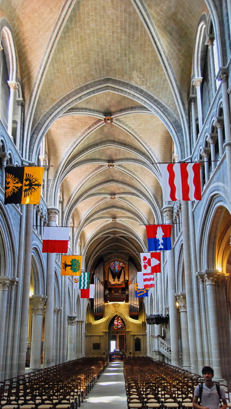 24 - The interior nave of the Lausanne Cathedral (Cathédrale Notre-Dame) located in Lausanne, Switzerland